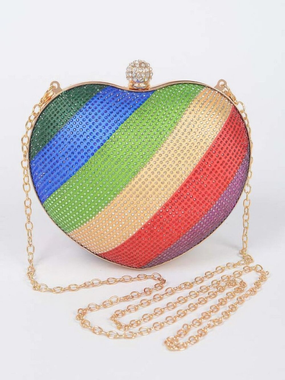 Rhinestone Hotfix Multi Color Clutch